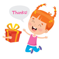 Thank You Illustration With Cartoon Characters