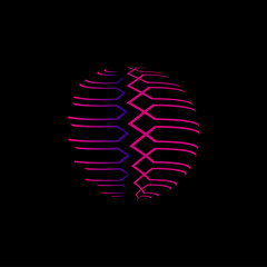 World, globe icon, colorful sphere logo design