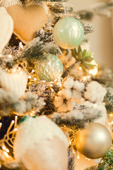 New Year's Gift Card, Happy New Year and Christmas. On the background of Christmas cookies