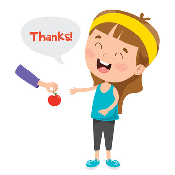 Thank You Illustration With Cartoon Characters