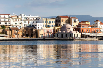 Urban landscape (city Chania, island Crete, Greece)