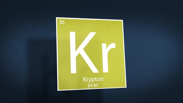 Periodic Table of Elements Cinematic Animated Series - Element Krypton hovering in space