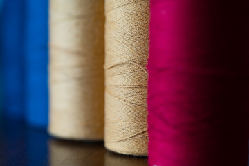 Yarn on a wood background