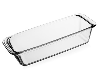 Empty glass baking dish