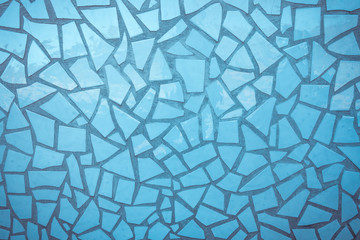 Blue broken ceramic tile mosaic background