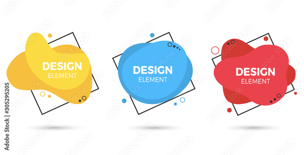 Poster set of abstract modern graphic elements. dynamical colored forms and line. gradient abstract banners