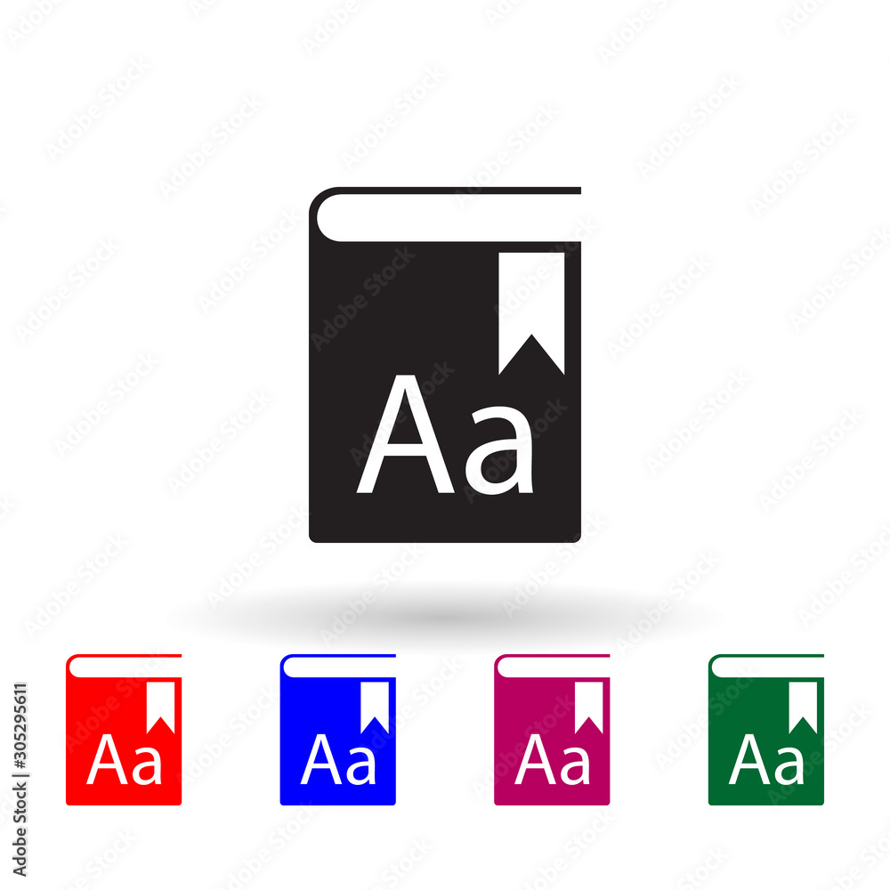 Poster encyclopedia multi color icon. simple glyph, flat vector of library icons for ui and ux, website or 