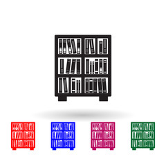 Bookcase multi color icon. Simple glyph, flat vector of library icons for ui and ux, website or mobile application