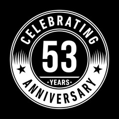 53 years anniversary celebration logo template. Fifty-three years vector and illustration.