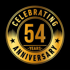 54 years anniversary celebration logo template. Fifty-four years vector and illustration.