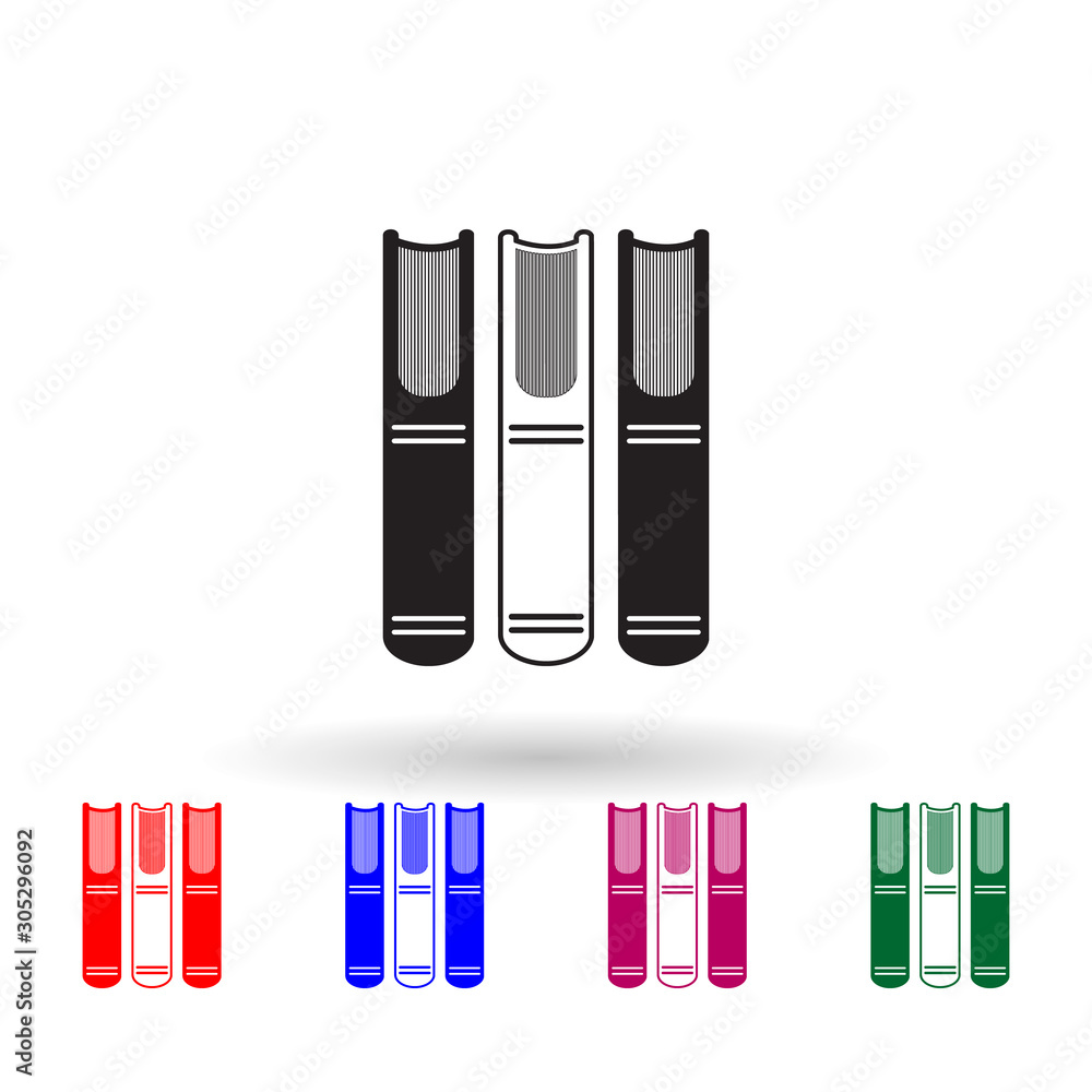 Poster books on the shelf multi color icon. simple glyph, flat vector of library icons for ui and ux, websi