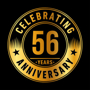 56 years anniversary celebration logo template. Fifty-six years vector and illustration.