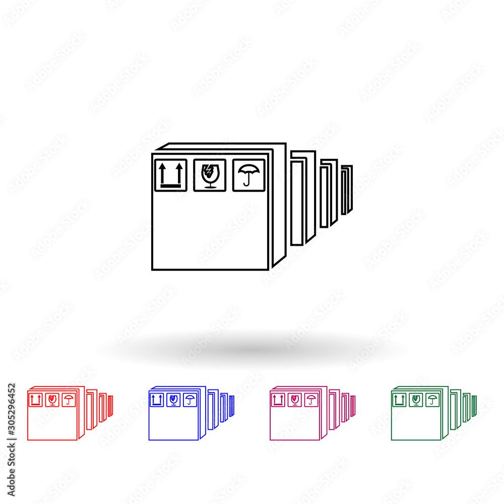 Poster postal boxes multi color icon. simple thin line, outline vector of logistic icons for ui and ux, web