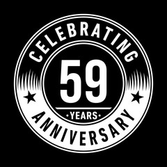 59 years anniversary celebration logo template. Fifty-nine years vector and illustration.