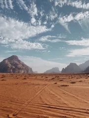 Fototapete Braun Wüste im Wadi Rum Jordanien