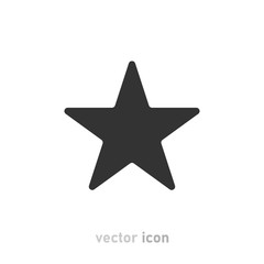 Gray star icon on white background. Vector illustration.
