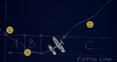 The plan is a schedule of an investment project in which an airplane arrives from dollars