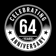 64 years anniversary celebration logo template. Sixty-four years vector and illustration.