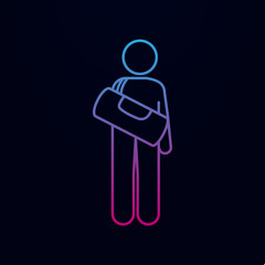 Man with barrel nolan icon. Simple thin line, outline vector of male bag and luggage icons for ui and ux, website or mobile application