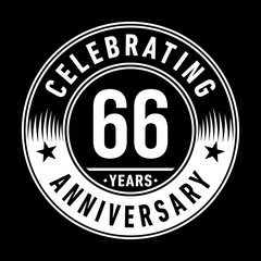 66 years anniversary celebration logo template. Sixty-six years vector and illustration.