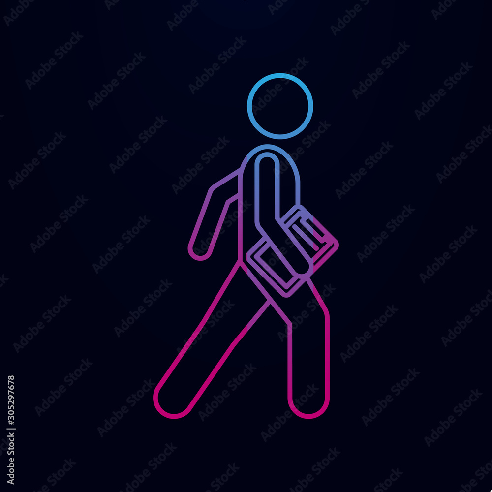 Poster man with paper folder nolan icon. simple thin line, outline vector of male bag and luggage icons for