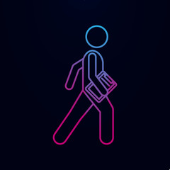 Man with paper folder nolan icon. Simple thin line, outline vector of male bag and luggage icons for ui and ux, website or mobile application