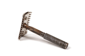 Old shaving stick on white background, isolated