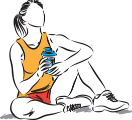 fitness woman lady resting vector illustration