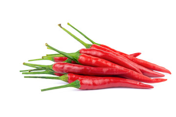 Red chili or chilli pepper isolated on a white background. with clipping path