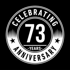 Fototapeta premium 73 years anniversary celebration logo template. Seventy-three years vector and illustration.