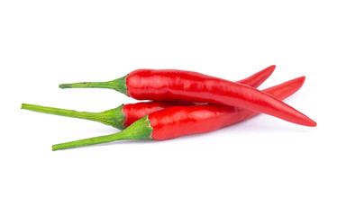 Red chili or chilli pepper isolated on a white background. with clipping path