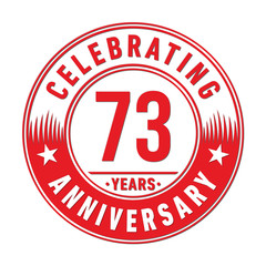 73 years anniversary celebration logo template. Seventy-three years vector and illustration.