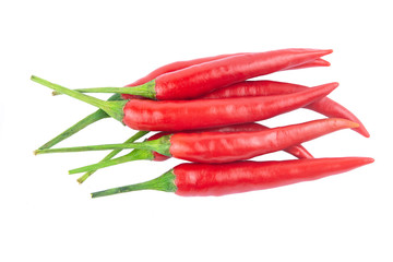 Red chili or chilli pepper isolated on a white background. with clipping path