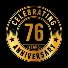 76 years anniversary celebration logo template. Seventy-six years vector and illustration.