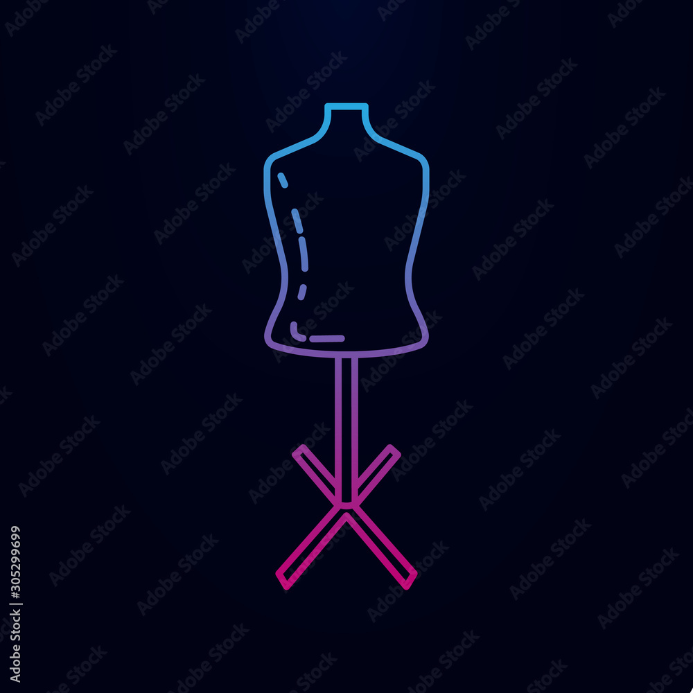 Poster mannequin for tailoring nolan icon. simple thin line, outline vector of measure icons for ui and ux,