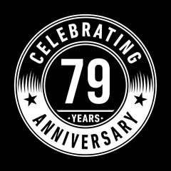 79 years anniversary celebration logo template. Seventy-nine years vector and illustration.