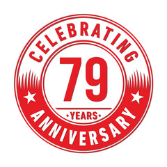 79 years anniversary celebration logo template. Seventy-nine years vector and illustration.