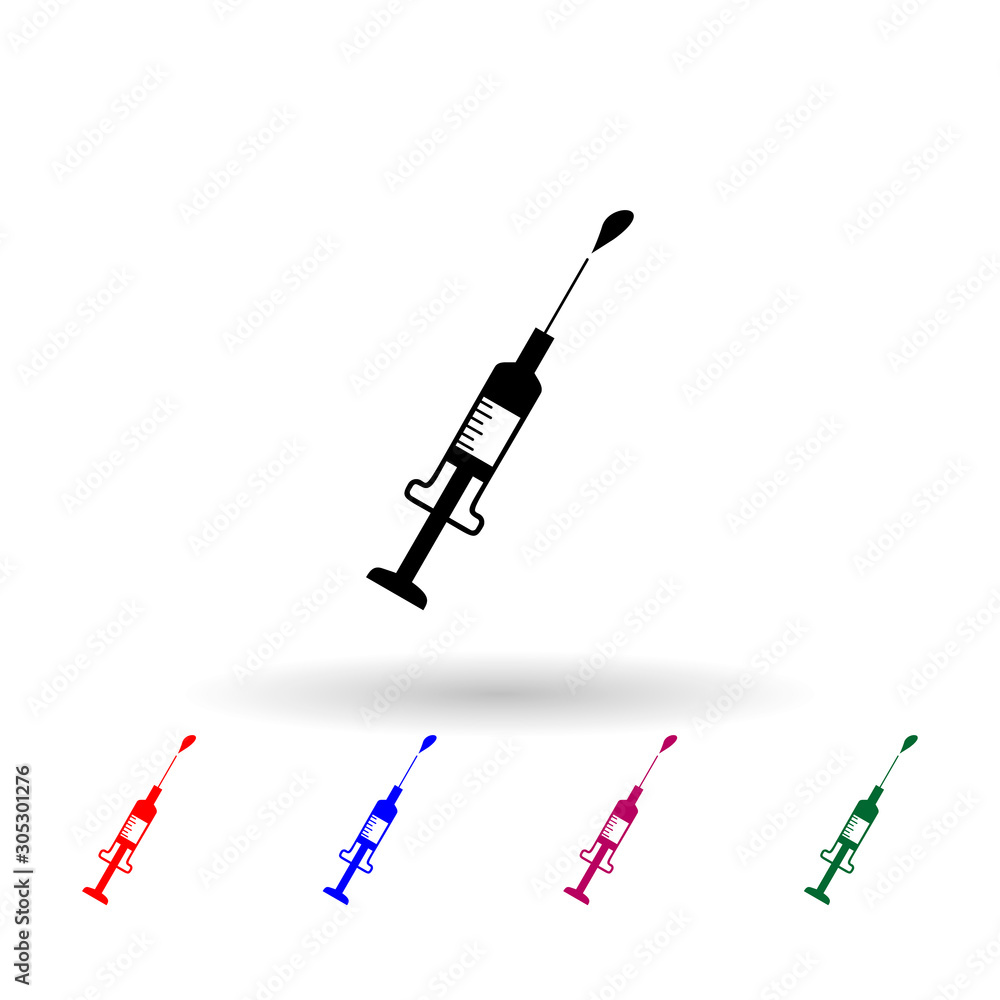 Poster syringe and drop icon. medicine multi color icon. simple glyph, flat vector of medecine icons for ui
