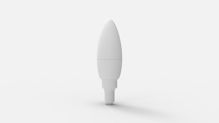 3d rendering of a oval light bulb isolated in studio background