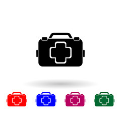 First aid kit multi color icon. Simple glyph, flat vector of medecine icons for ui and ux, website or mobile application