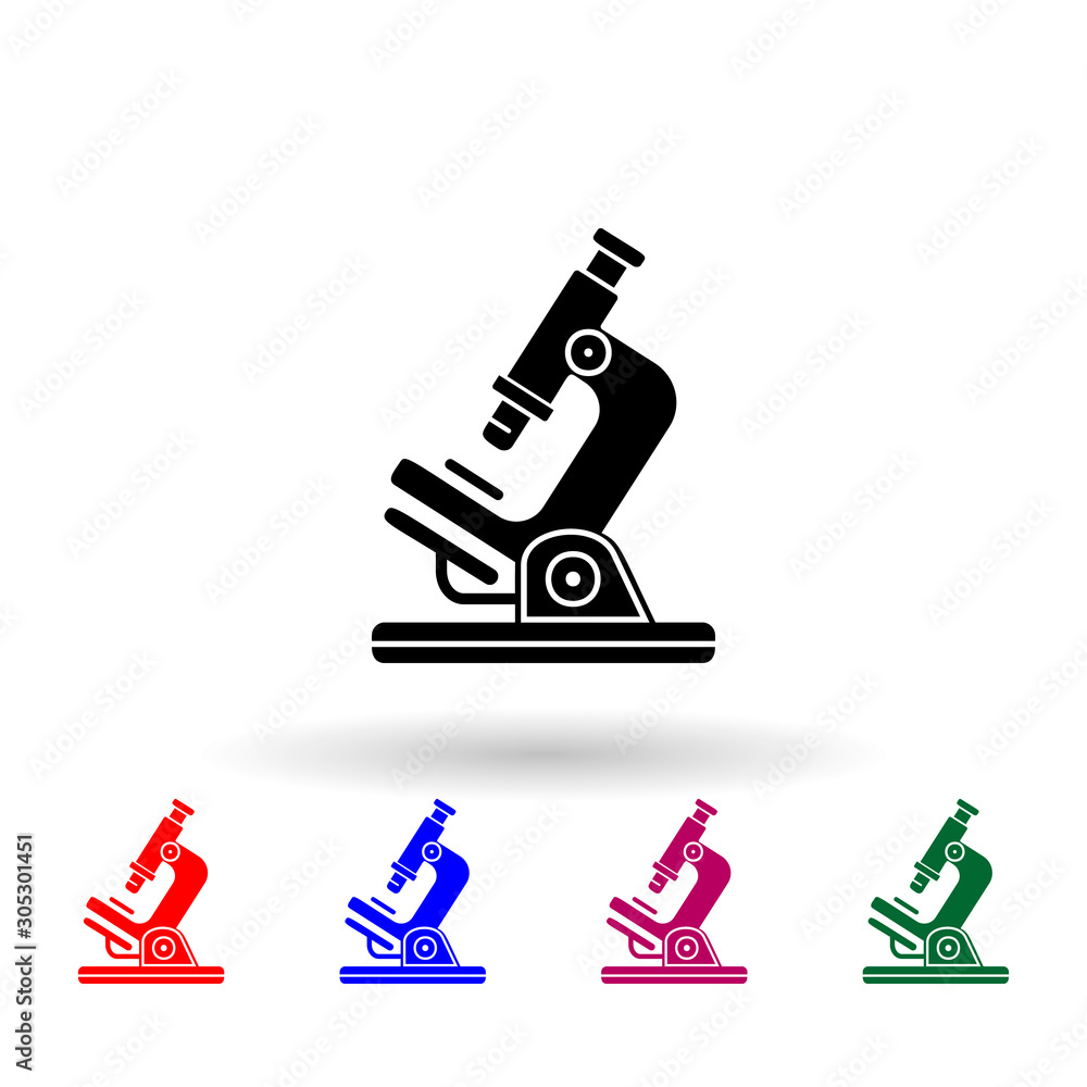 Poster modern microscope multi color icon. simple glyph, flat vector of medecine icons for ui and ux, websi