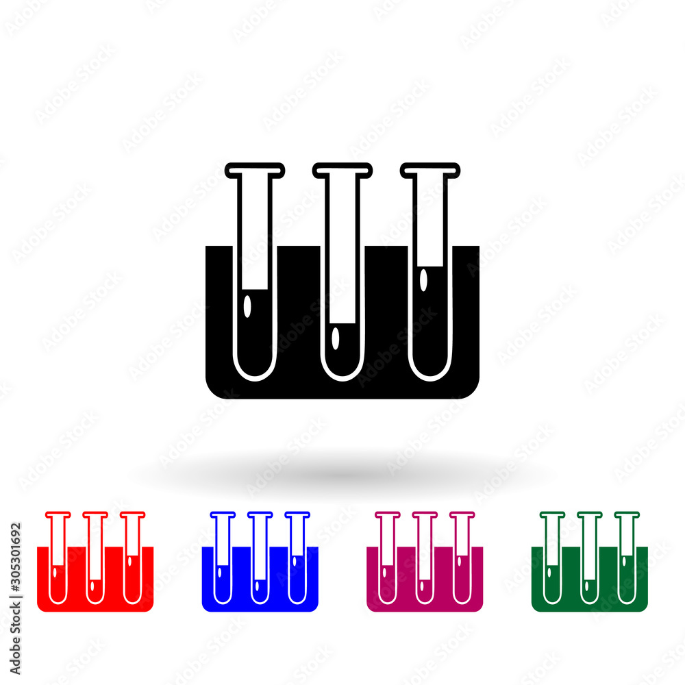 Poster vials multi color icon. simple glyph, flat vector of medecine icons for ui and ux, website or mobile