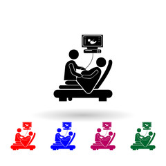 Pregnancy diagnostics, sonography multi color icon. Simple glyph, flat vector of medecine icons for ui and ux, website or mobile application