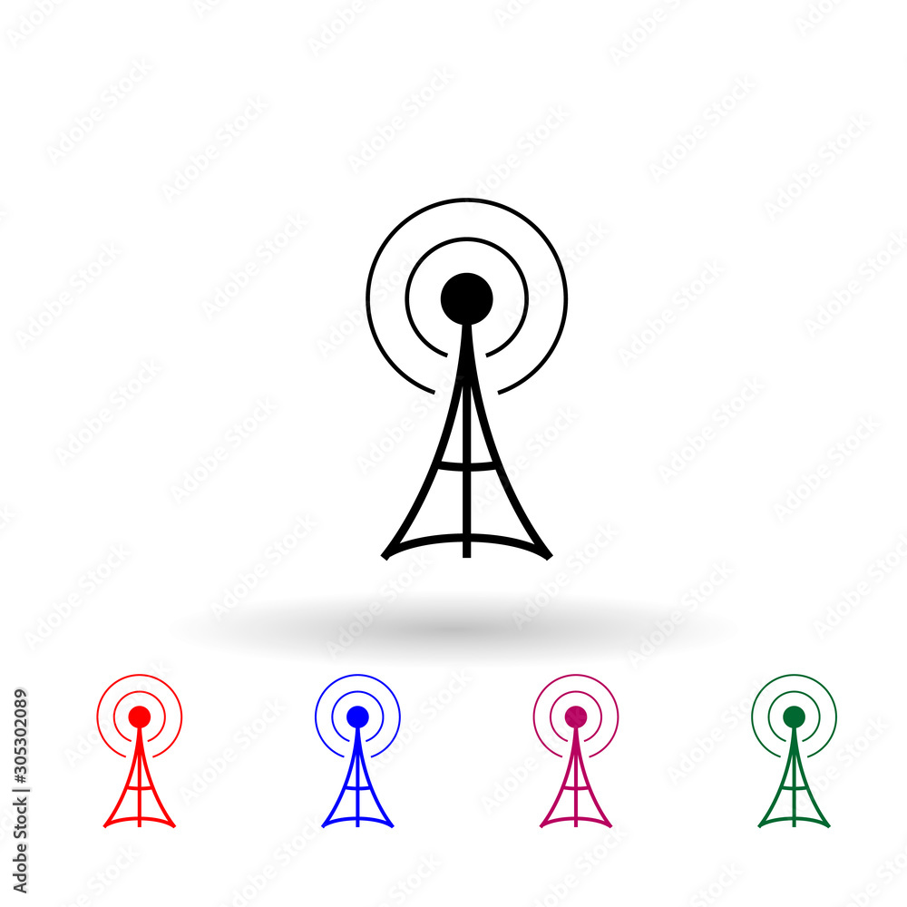 Poster antena multi color icon. simple glyph, flat vector of media icons for ui and ux, website or mobile a