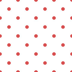 Vector seamless polka dots pattern with flowers. Cute design for wrapping, wallpaper, textile