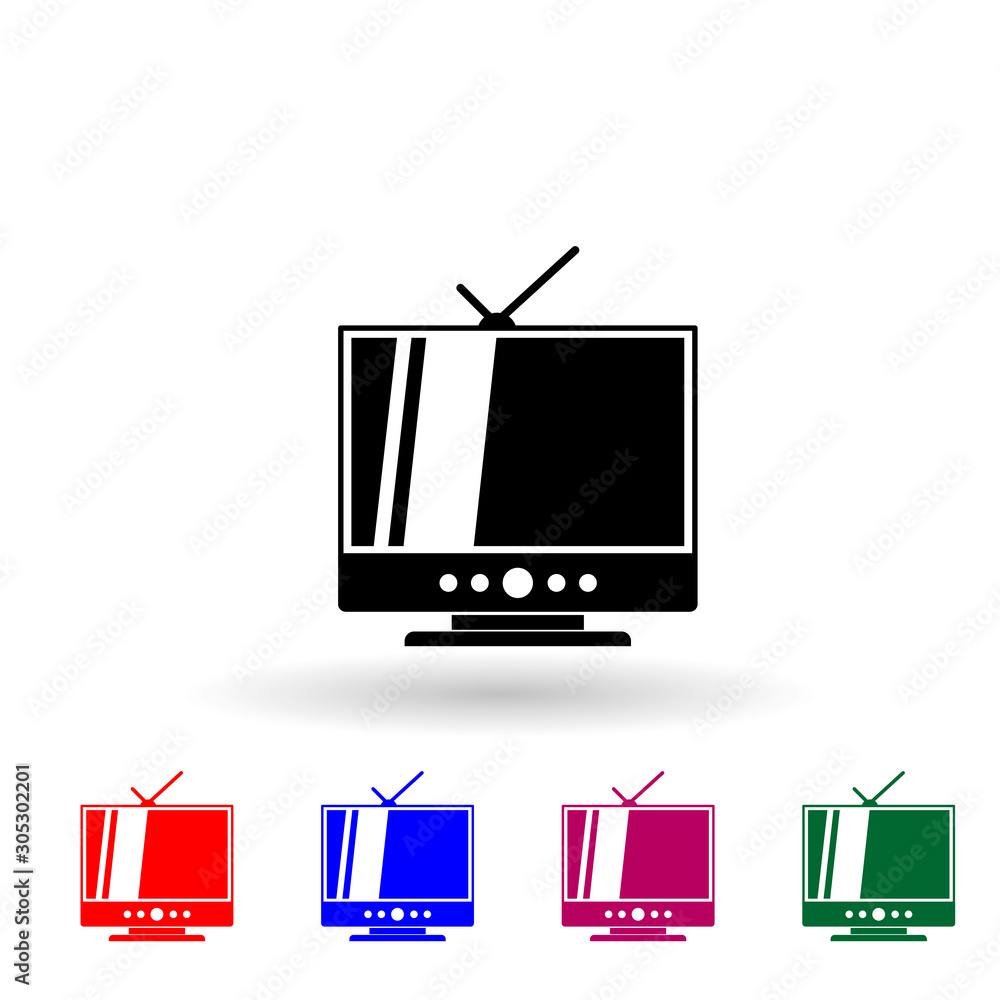 Poster tv, media element multi color icon. simple glyph, flat vector of media icons for ui and ux, website 