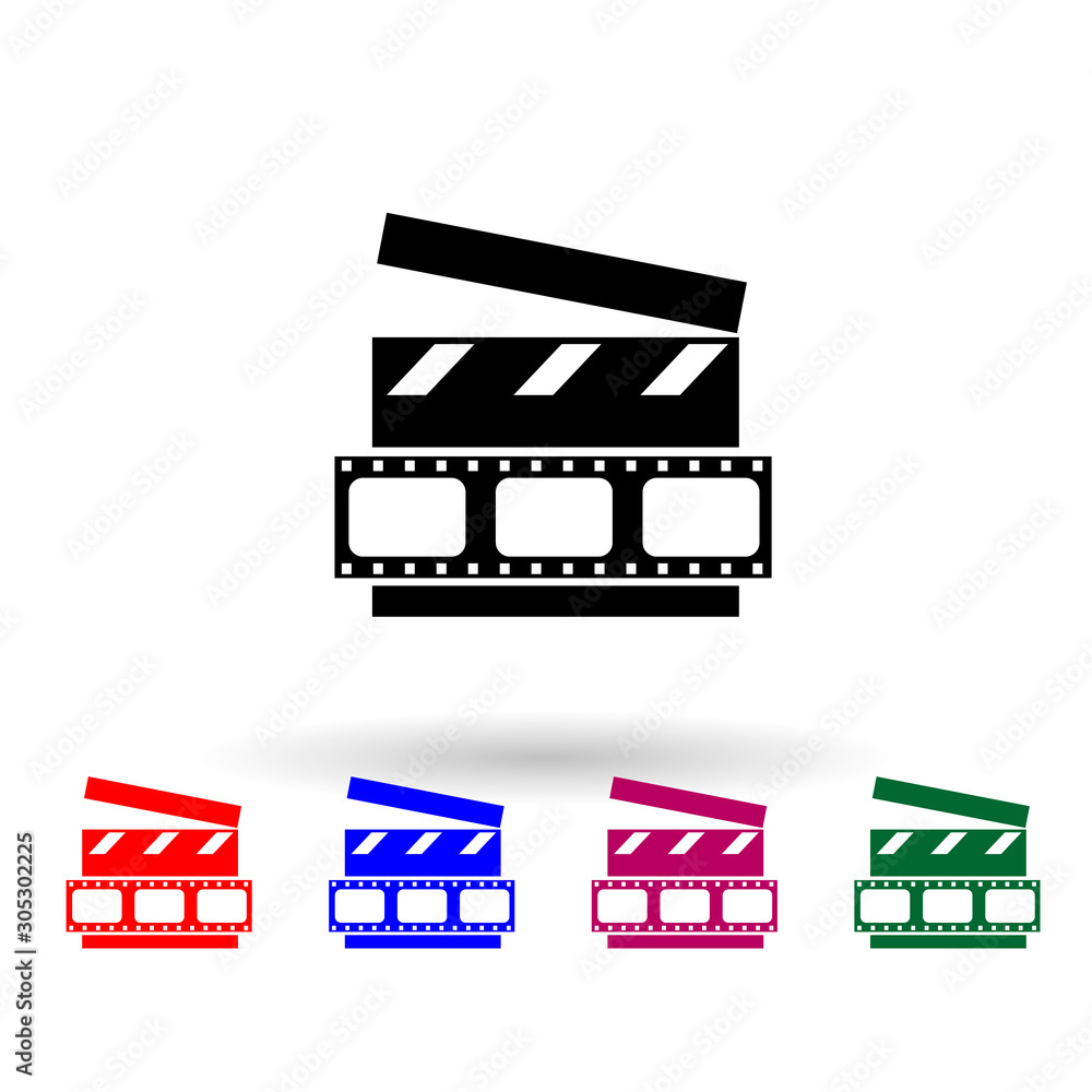 Poster cinema multi color icon. simple glyph, flat vector of media icons for ui and ux, website or mobile a