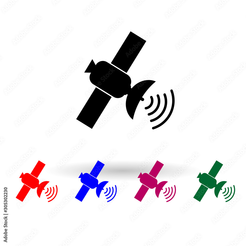 Poster satellite multi color icon. simple glyph, flat vector of media icons for ui and ux, website or mobil