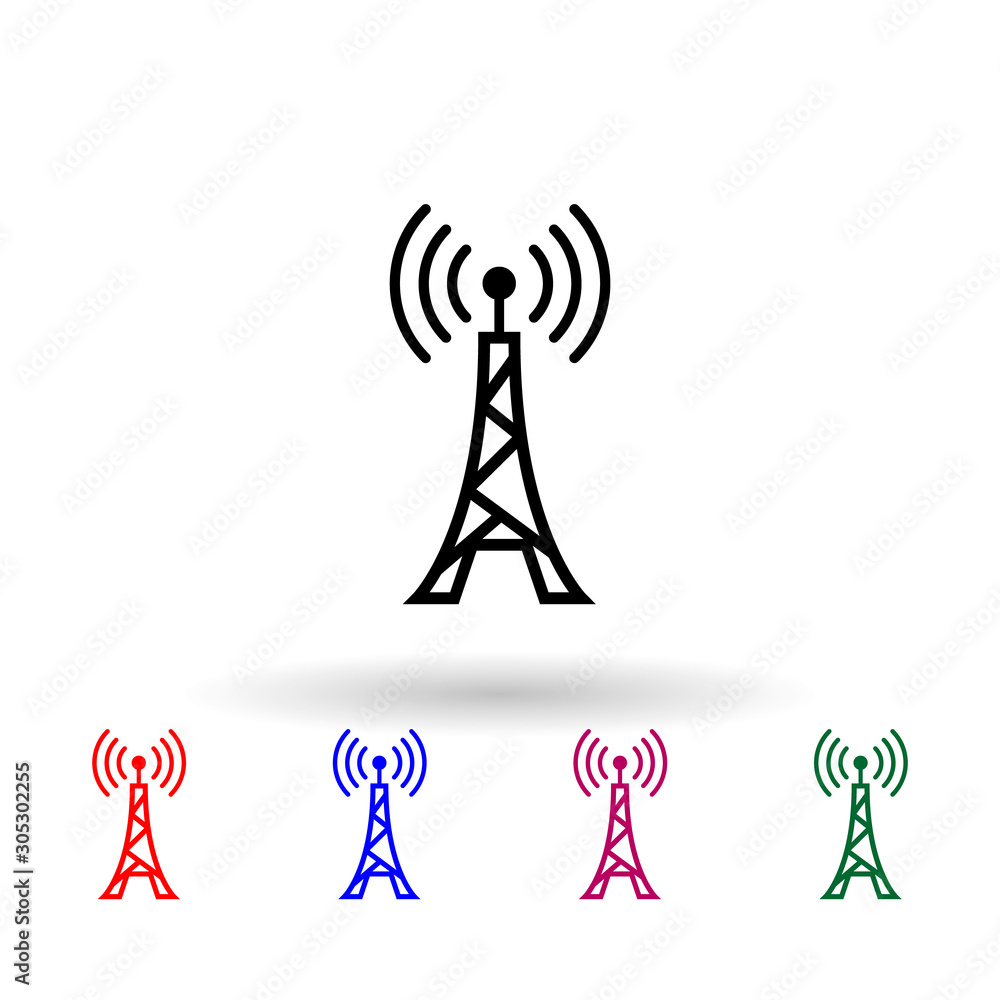 Poster antena multi color icon. simple glyph, flat vector of media icons for ui and ux, website or mobile a