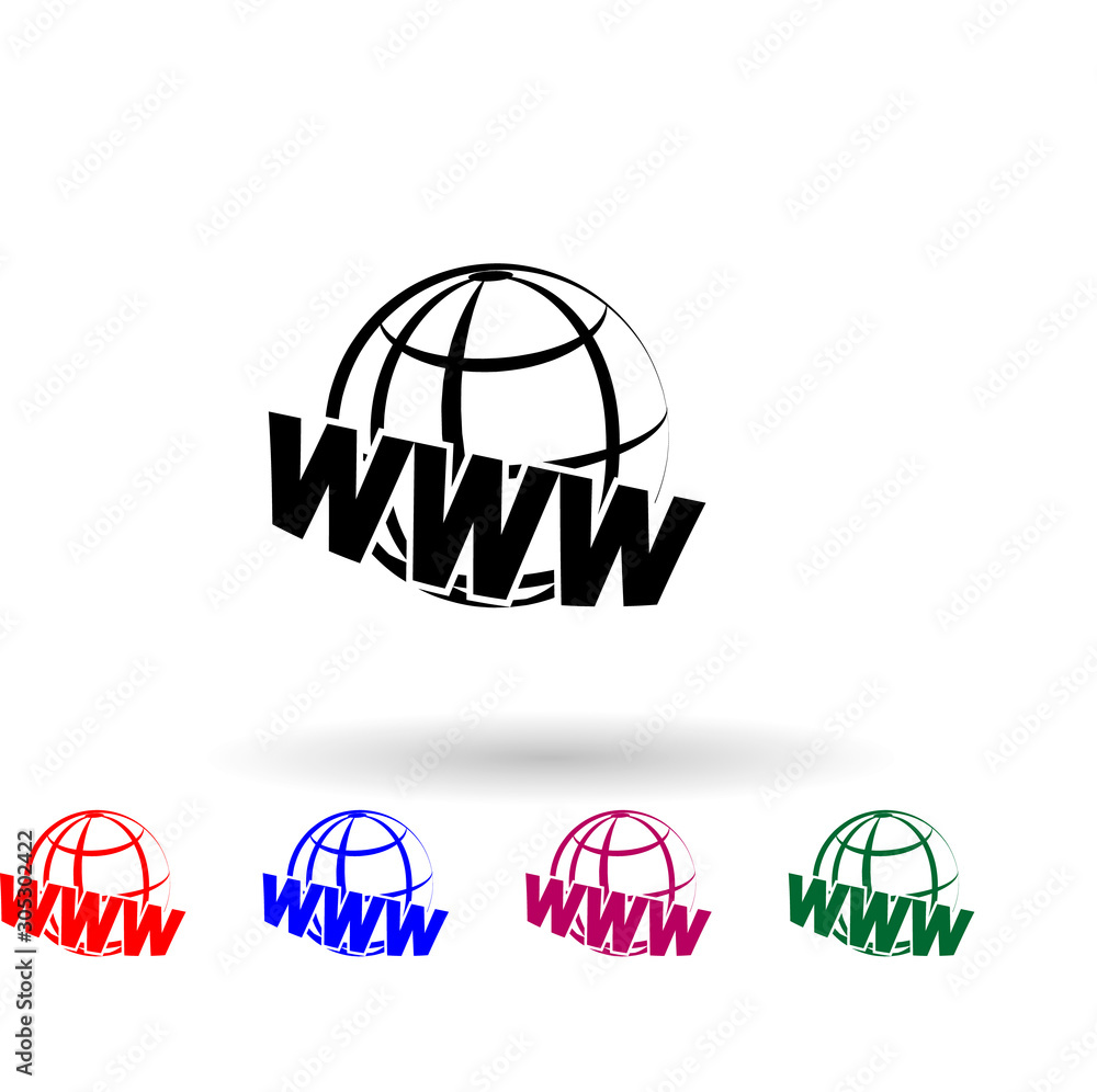 Poster web earth multi color icon. simple glyph, flat vector of media icons for ui and ux, website or mobil